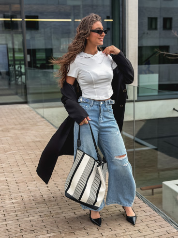 Long blazer oversize Mélodie - Noir