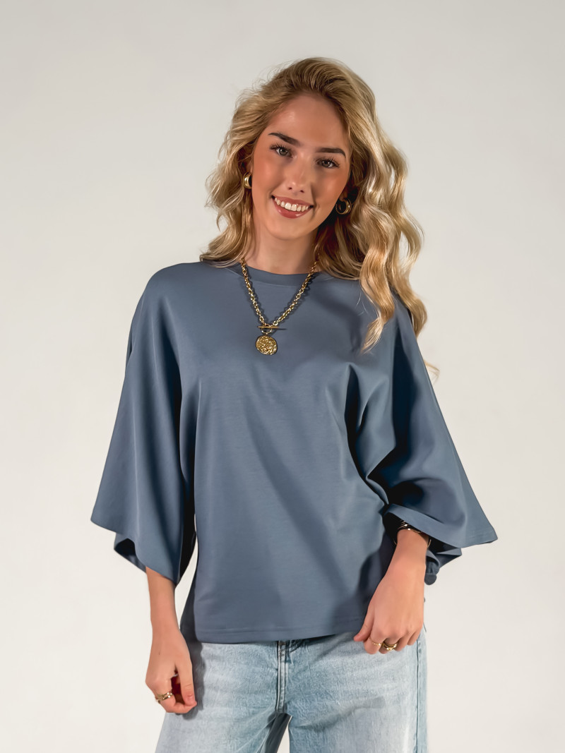 T-shirt Claire - Bleu jeans