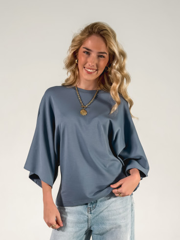 T-shirt Claire - Bleu jeans