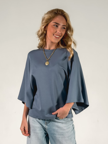 T-shirt Claire - Bleu jeans