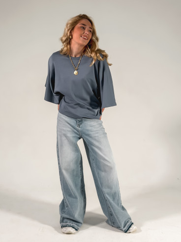 T-shirt Claire - Bleu jeans