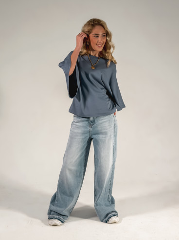 T-shirt Claire - Bleu jeans