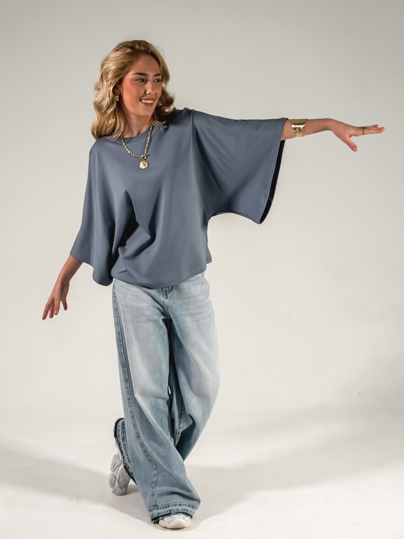 T-shirt Claire - Bleu jeans