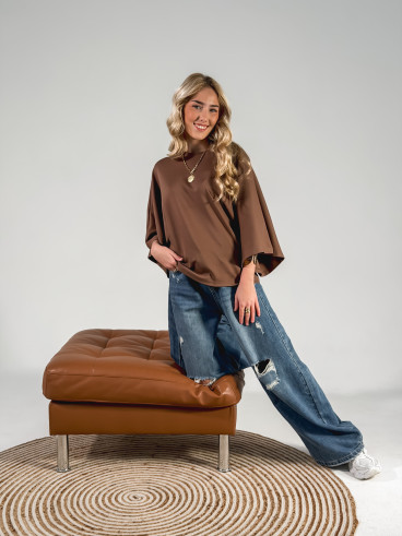 T-shirt Claire - Chocolat