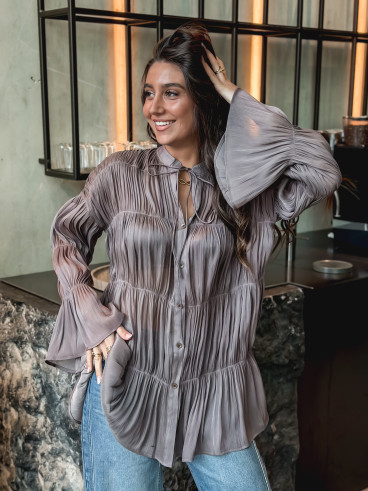 Chemise ample taupe Chemise ample taupe