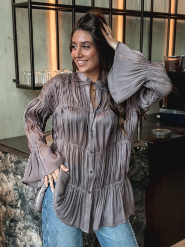 Chemise ample taupe Chemise ample taupe