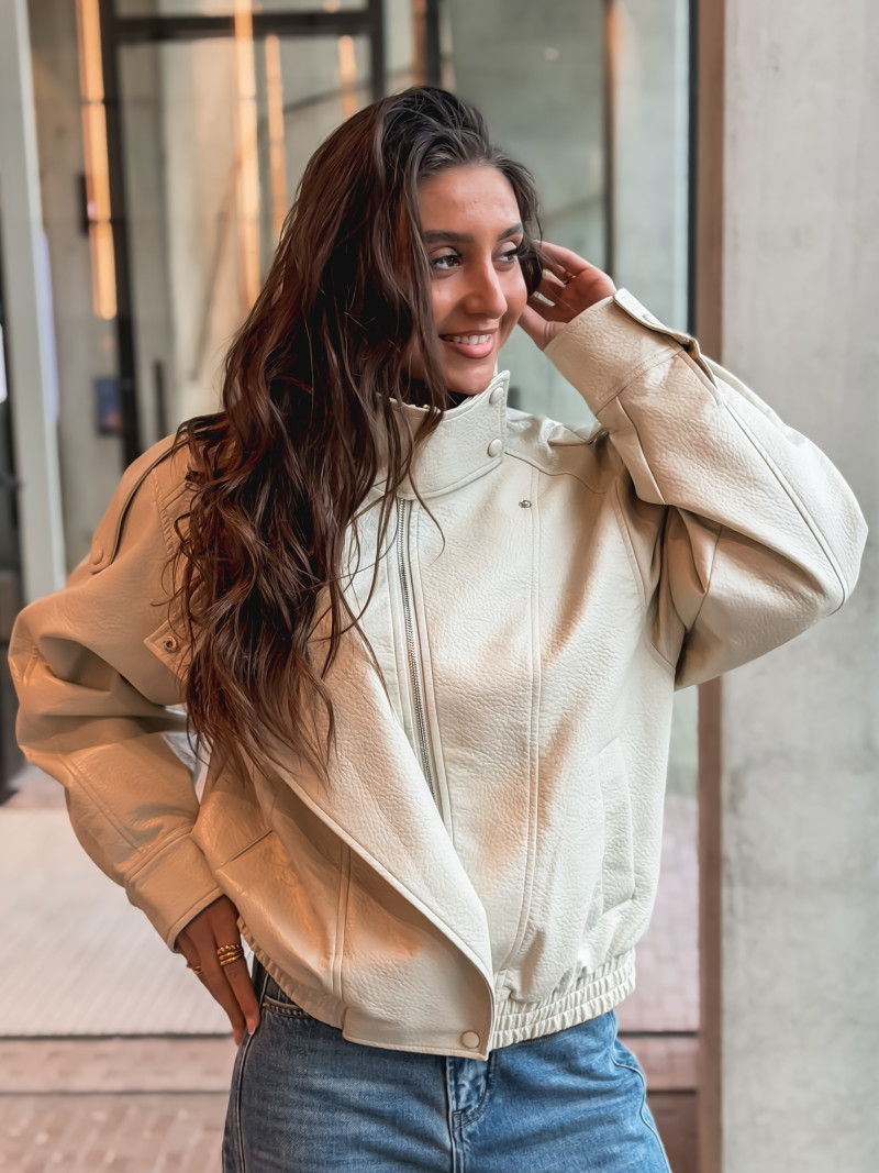 Veste en simili Alix - Beige Veste en simili Alix - Beige