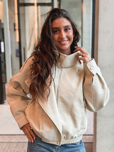 Veste en simili Alix - Beige