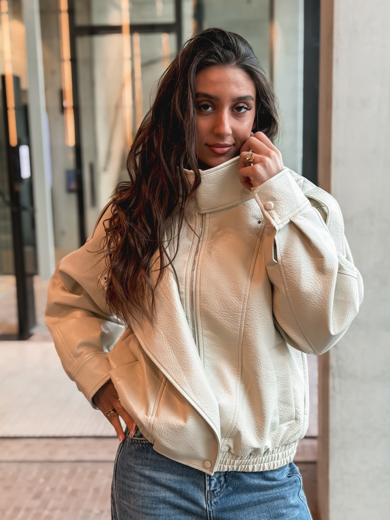 Veste en simili Alix - Beige