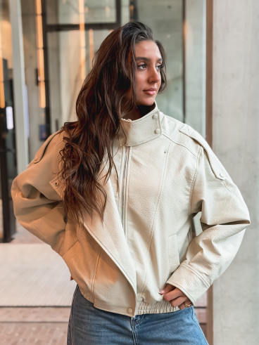 Veste en simili Alix - Beige Veste en simili Alix - Beige