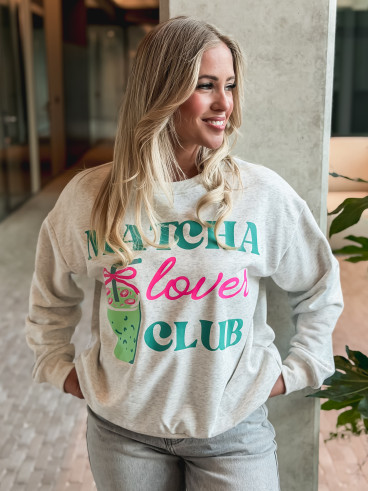 Pull "Matcha Lover" gris Pull "Matcha Lover" gris