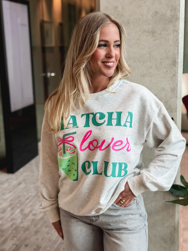 Pull "Matcha Lover" gris Pull "Matcha Lover" gris