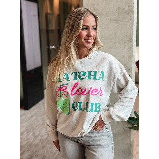 Pull "Matcha Lover" gris