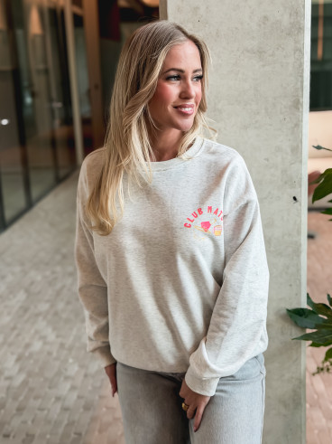 Pull "Club Matcha" - Gris Pull "Club Matcha" - Gris