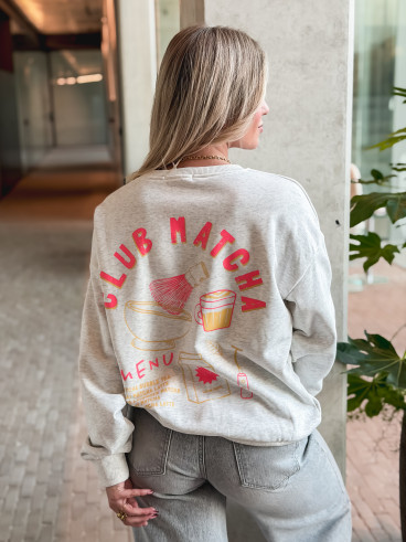 Pull "Club Matcha" - Gris Pull "Club Matcha" - Gris