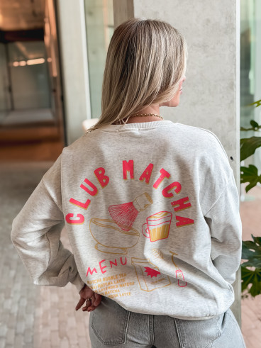 Pull "Club Matcha" - Gris Pull "Club Matcha" - Gris