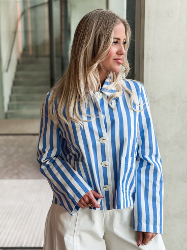 Chemise lignée Milena -Bleu/Blanc