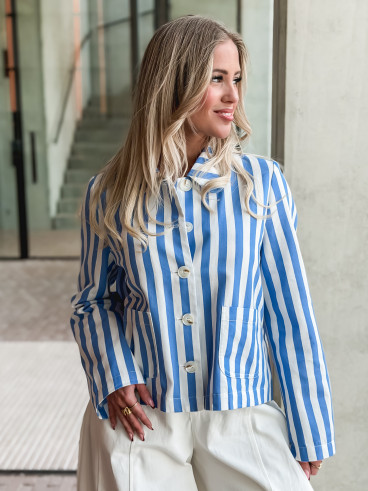 Chemise lignée Milena -Bleu/Blanc
