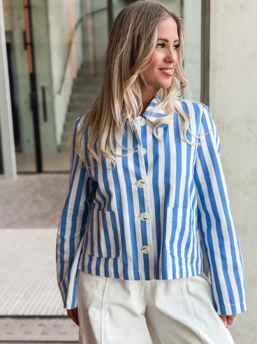Chemise lignée Milena -Bleu/Blanc