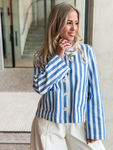 Chemise lignée Milena -Bleu/Blanc