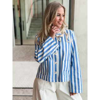 Chemise lignée Milena -Bleu/Blanc