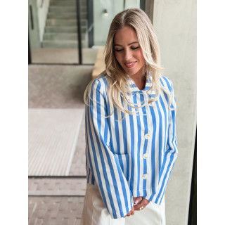 Chemise lignée Milena -Bleu/Blanc