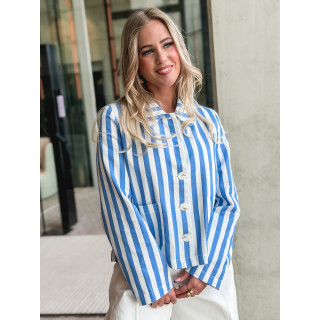 Chemise lignée Milena -Bleu/Blanc