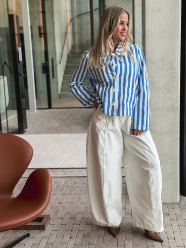 Chemise lignée Milena -Bleu/Blanc