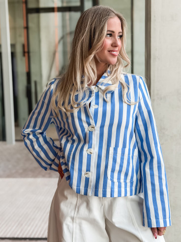 Chemise lignée Milena -Bleu/Blanc