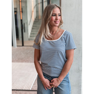 T-shirt ligné Aliana - Bleu