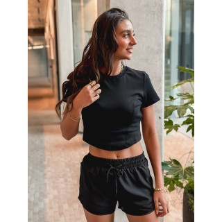 Crop t-shirt Magda - Noir