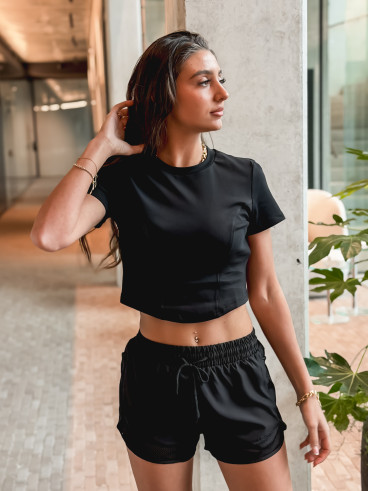 Crop t-shirt Magda - Noir