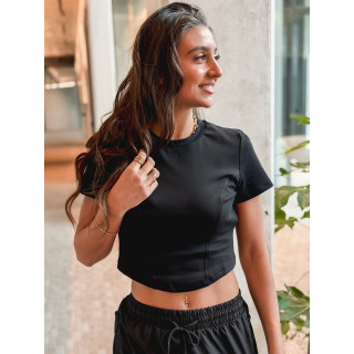 Crop t-shirt Magda - Noir