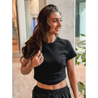 Crop t-shirt Magda - Noir