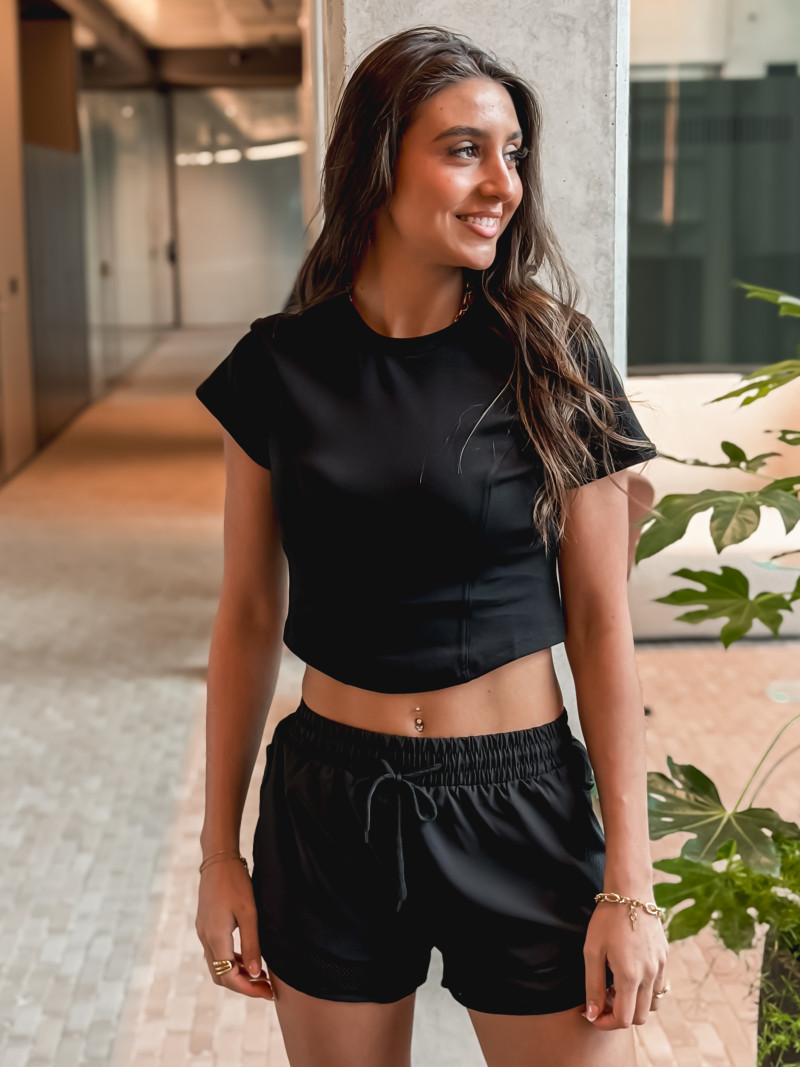 Crop t-shirt Magda - Noir