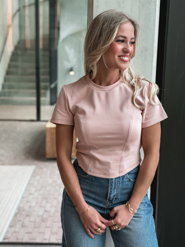 Crop t-shirt - Rose