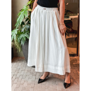 Jupe longue lignée Mallaury - Blanc
