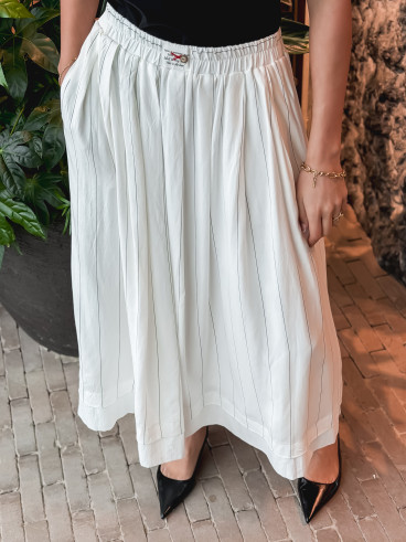 Jupe longue lignée Mallaury - Blanc