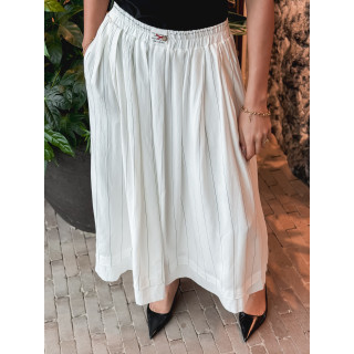 Jupe longue lignée Mallaury - Blanc