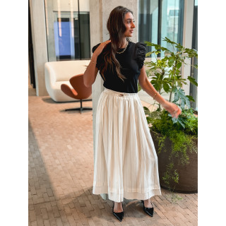 Jupe longue lignée Mallaury - Blanc
