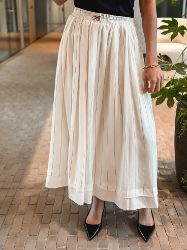 Jupe longue lignée Mallaury - Blanc