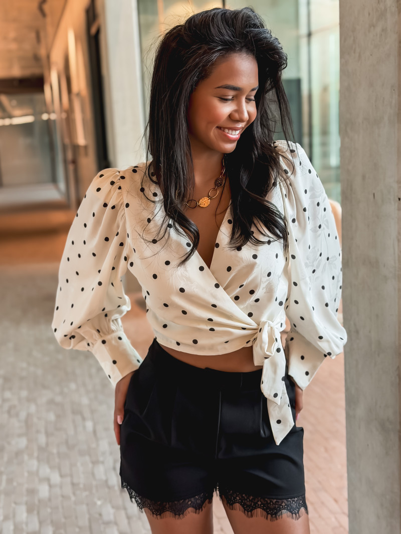 Blouse à pois Donna - Ecru