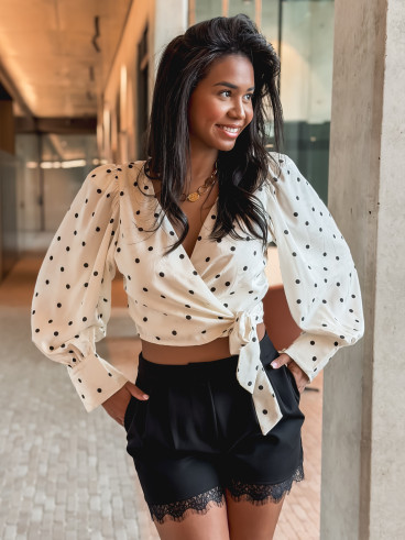 Blouse à pois Donna - Ecru