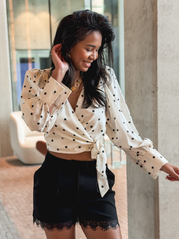Blouse à pois Donna - Ecru