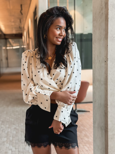 Blouse à pois Donna - Ecru
