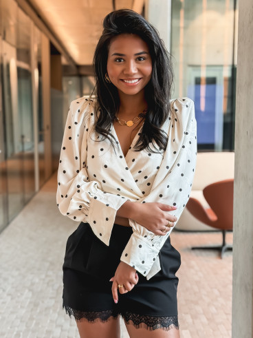 Blouse à pois Donna - Ecru
