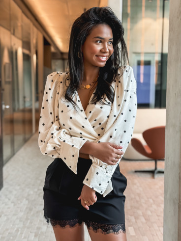 Blouse à pois Donna - Ecru