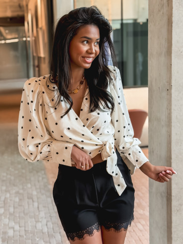 Blouse à pois Donna - Ecru