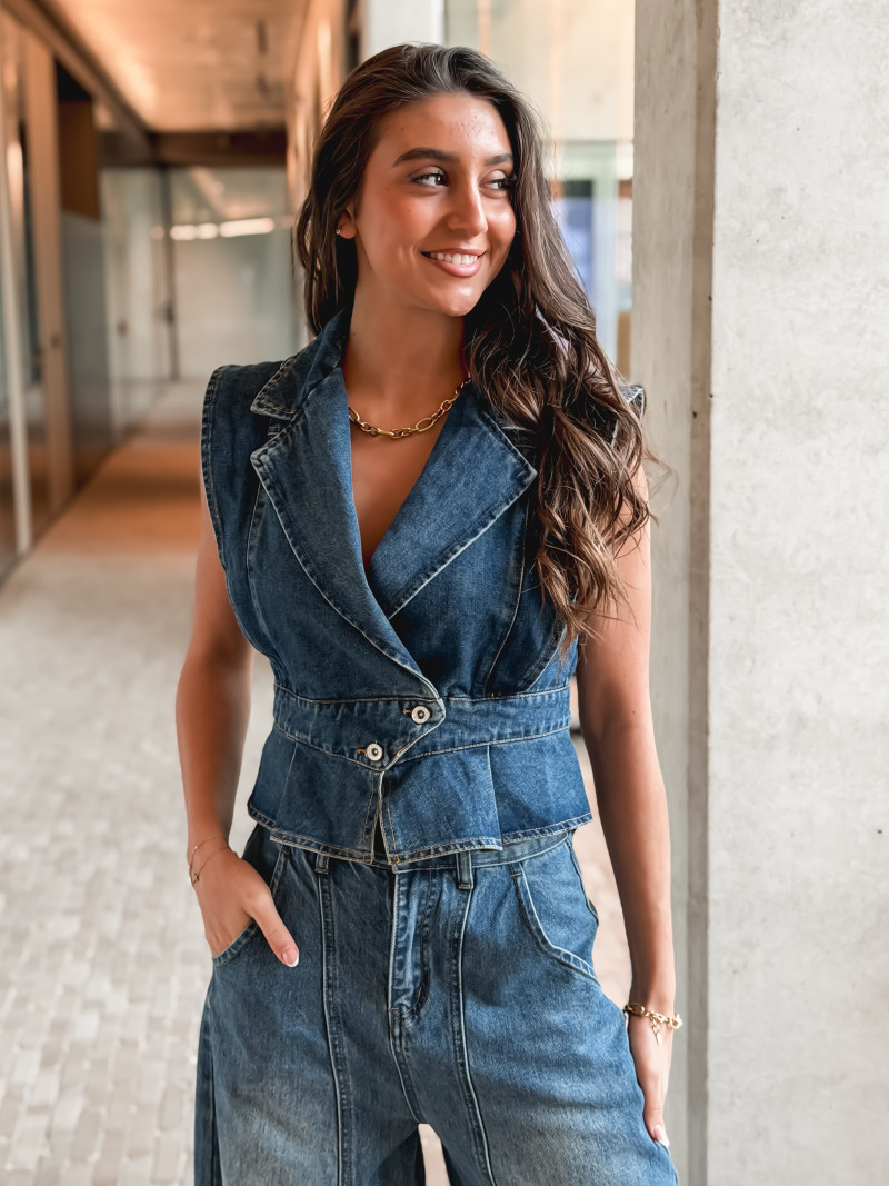 Veste sans manches Mayana - Bleu Veste sans manches Mayana - Bleu