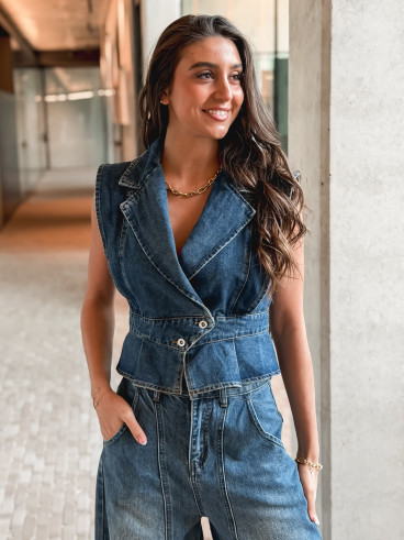 Veste sans manches Mayana - Bleu